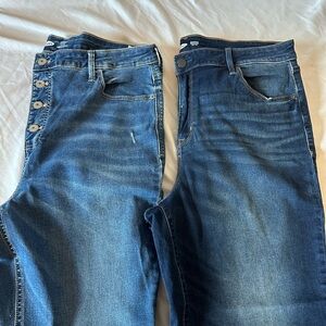 Old Navy Women's Rockstar Super Skinny High Rise 16 Tall Jeans (2) pairs NWOT